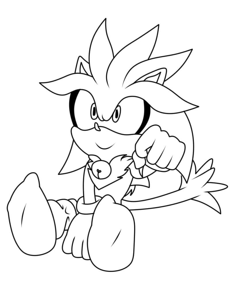 Dibujo gratuito Sonic de plata #221547 de la coleccion Videojuegos para imprimir