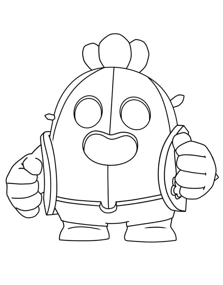 Dibujo gratuito Spike Brawl Stars #221028 de la coleccion Videojuegos para imprimir