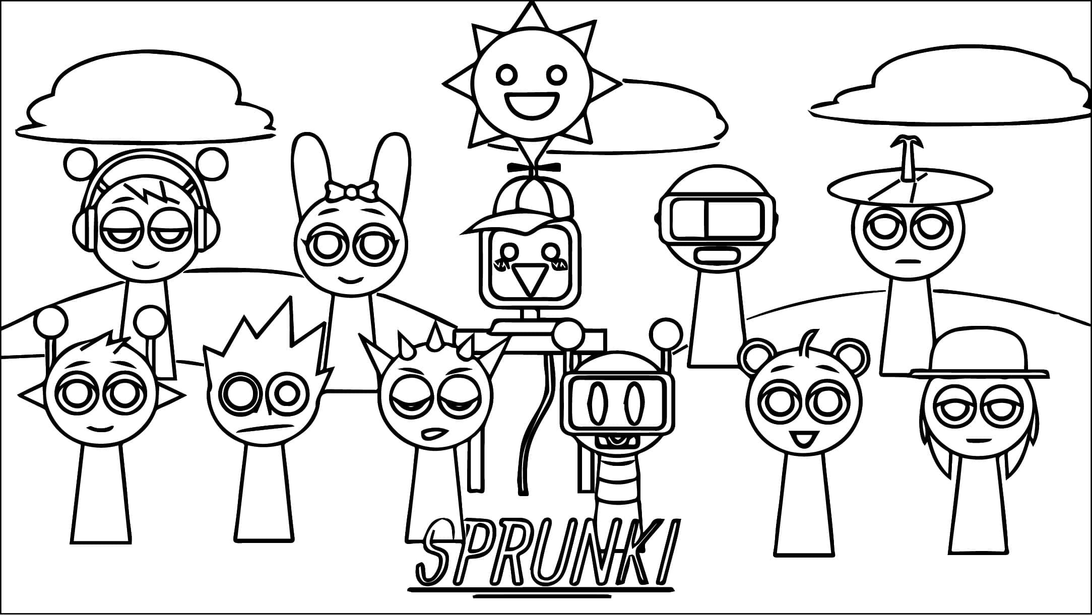 Dibujo gratuito Sprunki Incredibox #218803 de la coleccion Videojuegos para imprimir