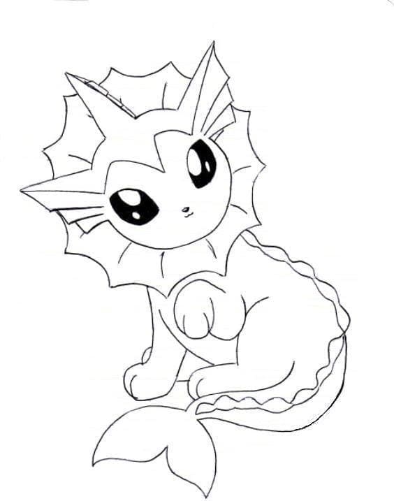 Dibujo gratuito Vaporeon #184360 de la coleccion Videojuegos para imprimir