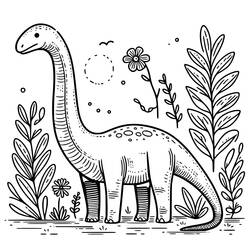 Dibujo para colorear: Diplodoco (Animales Prehistóricos) #212443 - Dibujos para Colorear e Imprimir Gratis