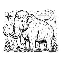 Dibujo para colorear: Mamut (Animales Prehistóricos) #212514 - Dibujos para Colorear e Imprimir Gratis