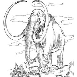 Dibujo para colorear: Mamut (Animales Prehistóricos) #212536 - Dibujos para Colorear e Imprimir Gratis