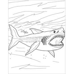 Dibujo para colorear: Megalodón (Animales Prehistóricos) #220709 - Dibujos para Colorear e Imprimir Gratis