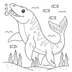 Dibujo para colorear: Mosasaurio (Animales Prehistóricos) #218369 - Dibujos para Colorear e Imprimir Gratis