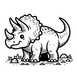 Dibujo para colorear: Triceratops (Animales Prehistóricos) #211927 - Dibujos para Colorear e Imprimir Gratis