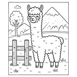 Dibujos para colorear: Alpaca - Dibujos para Colorear e Imprimir Gratis