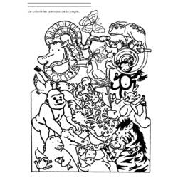 Dibujo para colorear: Animales salvajes / de la selva (Animales) #21091 - Dibujos para Colorear e Imprimir Gratis