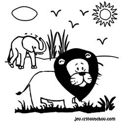 Dibujo para colorear: Animales salvajes / de la selva (Animales) #21113 - Dibujos para Colorear e Imprimir Gratis