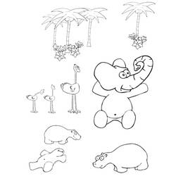 Dibujo para colorear: Animales salvajes / de la selva (Animales) #21128 - Dibujos para Colorear e Imprimir Gratis