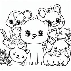 Dibujos para colorear: Animales Tiernos - Dibujos para Colorear e Imprimir Gratis