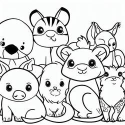 Dibujo Animales Tiernos (Animales) #189913 para imprimir y colorear