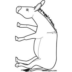 Dibujo para colorear: Burro (Animales) #503 - Dibujos para colorear y pintar