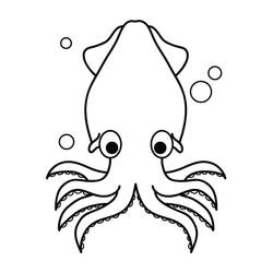 Dibujo Calamar (Animales) #208865 para imprimir y colorear