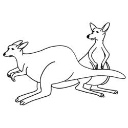 Dibujo para colorear: Canguro (Animales) #9163 - Dibujos para Colorear e Imprimir Gratis
