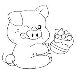 Dibujo Cerdo (Animales) #17775 para imprimir y colorear