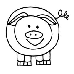 Dibujo para colorear: Cerdo (Animales) #3690 - Dibujos para Colorear e Imprimir Gratis