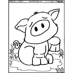 Dibujo para colorear: Cerdo (Animales) #3749 - Dibujos para Colorear e Imprimir Gratis