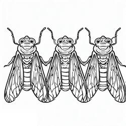 Dibujo para colorear: Cigarra (Animales) #187698 - Dibujos para Colorear e Imprimir Gratis