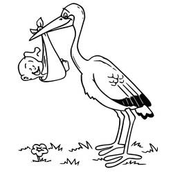 Dibujo para colorear: Cigüeña (Animales) #185240 - Dibujos para Colorear e Imprimir Gratis