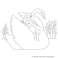 Dibujo para colorear: Cisne (Animales) #5057 - Dibujos para Colorear e Imprimir Gratis