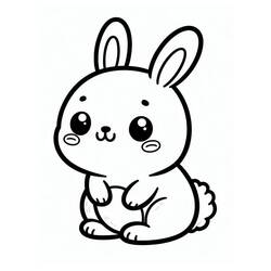 Dibujo para colorear: Conejo Kawaii (Animales) #219191 - Dibujos para Colorear e Imprimir Gratis