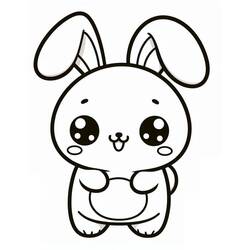 Dibujo para colorear: Conejo Kawaii (Animales) #219192 - Dibujos para Colorear e Imprimir Gratis