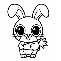 Dibujo para colorear: Conejo Kawaii (Animales) #219194 - Dibujos para Colorear e Imprimir Gratis