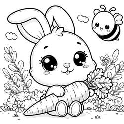 Dibujos para colorear: Conejo Kawaii - Dibujos para Colorear e Imprimir Gratis