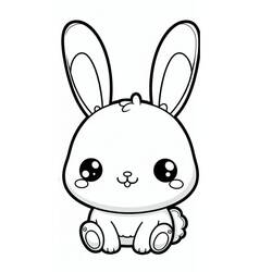 Dibujo para colorear: Conejo Kawaii (Animales) #219196 - Dibujos para Colorear e Imprimir Gratis