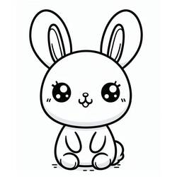 Dibujo para colorear: Conejo Kawaii (Animales) #219197 - Dibujos para Colorear e Imprimir Gratis
