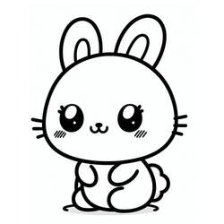 Dibujo para colorear: Conejo Kawaii (Animales) #219199 - Dibujos para Colorear e Imprimir Gratis