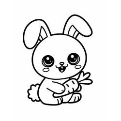 Dibujo para colorear: Conejo Kawaii (Animales) #219200 - Dibujos para Colorear e Imprimir Gratis