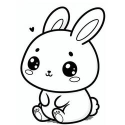 Dibujo para colorear: Conejo Kawaii (Animales) #219206 - Dibujos para Colorear e Imprimir Gratis