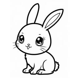 Dibujo para colorear: Conejo Kawaii (Animales) #219207 - Dibujos para Colorear e Imprimir Gratis
