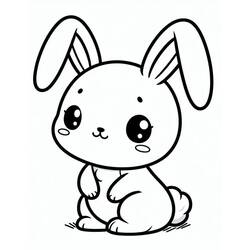 Dibujo para colorear: Conejo Kawaii (Animales) #219209 - Dibujos para Colorear e Imprimir Gratis