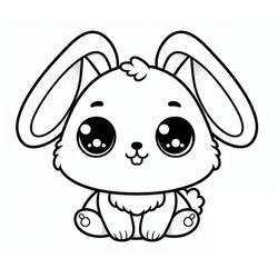 Dibujo para colorear: Conejo Kawaii (Animales) #219214 - Dibujos para Colorear e Imprimir Gratis