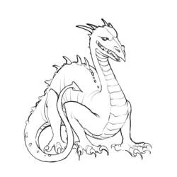 Dibujo para colorear: Dragón (Animales) #5707 - Dibujos para Colorear e Imprimir Gratis