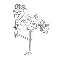 Dibujo Flamenco Rosa (Animales) #198773 para imprimir y colorear