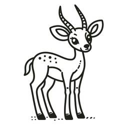 Dibujo para colorear: Gacela (Animales) #219889 - Dibujos para Colorear e Imprimir Gratis