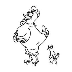 Dibujo para colorear: Gallina y Pollito (Animales) #193164 - Dibujos para Colorear e Imprimir Gratis