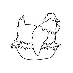 Dibujo Gallina y Pollito (Animales) #193193 para imprimir y colorear