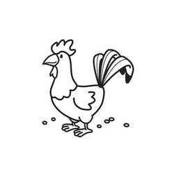 Dibujo para colorear: Gallo (Animales) #4118 - Dibujos para Colorear e Imprimir Gratis