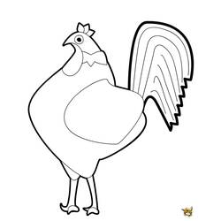 Dibujo para colorear: Gallo (Animales) #4165 - Dibujos para Colorear e Imprimir Gratis