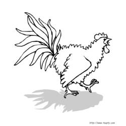 Dibujo para colorear: Gallo (Animales) #4204 - Dibujos para Colorear e Imprimir Gratis