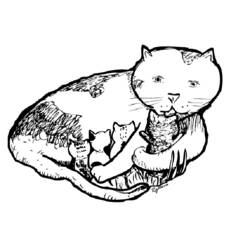 Dibujo para colorear: Gato (Animales) #1821 - Dibujos para Colorear e Imprimir Gratis