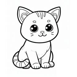 Dibujo para colorear: Gato Kawaii (Animales) #216264 - Dibujos para Colorear e Imprimir Gratis