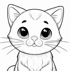 Dibujo para colorear: Gato Kawaii (Animales) #216265 - Dibujos para Colorear e Imprimir Gratis