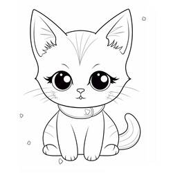 Dibujo para colorear: Gato Kawaii (Animales) #216287 - Dibujos para Colorear e Imprimir Gratis