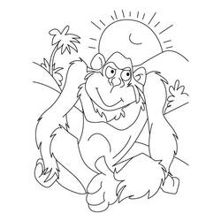 Dibujo para colorear: Gorila (Animales) #7473 - Dibujos para Colorear e Imprimir Gratis